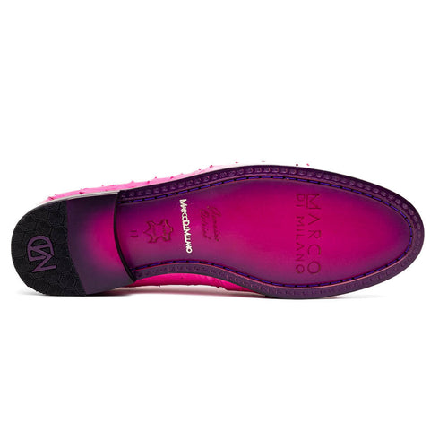 Marco Di Milano Aubiere Pink Ostrich Quill Tassel Loafers
