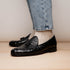 Marco Di Milano Aubiere Black Ostrich Quill Tassel Loafers