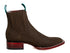 Los Altos Women's Boot Wide Square Toe Nobuck Dark Tabacco Leather Sole - Nobuck Dark Tabacco
