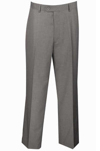 Mens Modern Fit Flat Front Dress Slacks in Grey