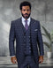 Statement Men's 3 Piece 100% Wool Wide Leg Suit- Windowpane Plaid