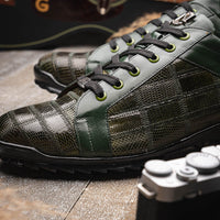 Marco Di Milano Bari Green Leather Oxford Dress Shoe