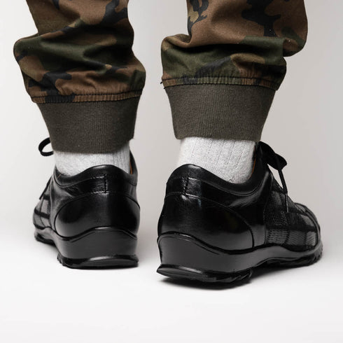 Marco Di Milano Bari Patchwork Lizard Sneakers in Black