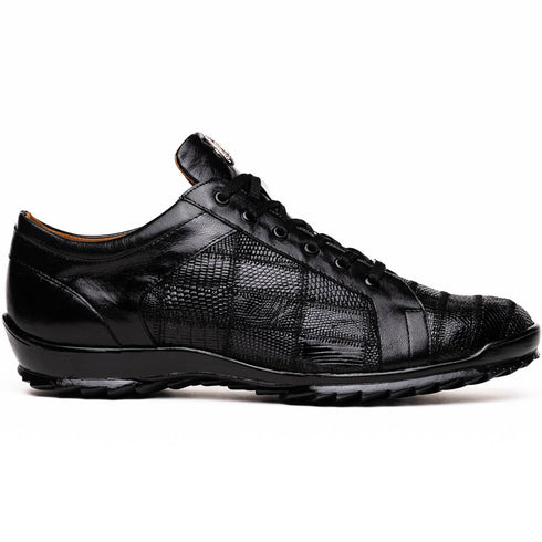 Marco Di Milano Bari Black Lizard Patchwork Sneakers
