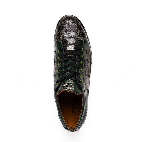 Marco Di Milano Bari Patchwork Lizard Sneakers in Green