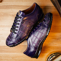 Marco_Di_Milano Bari Purple Luxury Leather Shoe