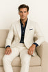 Linen Suit - Mens Summer Suits in White - Beach Wedding 4 Button