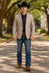 Western Blazer - Saco Para Hombre - Mens Double Button Western Beige Blazer