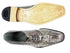 Belvedere Men's Gray Ostrich Crocodile Shoes Cap Toe Onesto