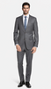 Bertolini 2PC Gray Two-button Suit Wool & Silk
