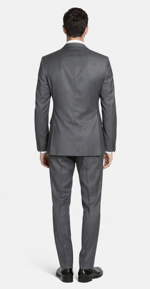 Bertolini 2PC Gray Two-button Suit Wool & Silk