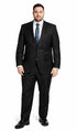 Bertolini 3Pc Wool & Silk Solid Black Suit
