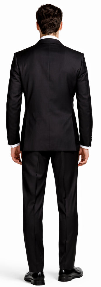 Bertolini Wool & Silk 2Pc 2 Buttons Black or Charcoal