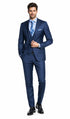 Bertolini Wool & Silk 2Pc French Blue Suit
