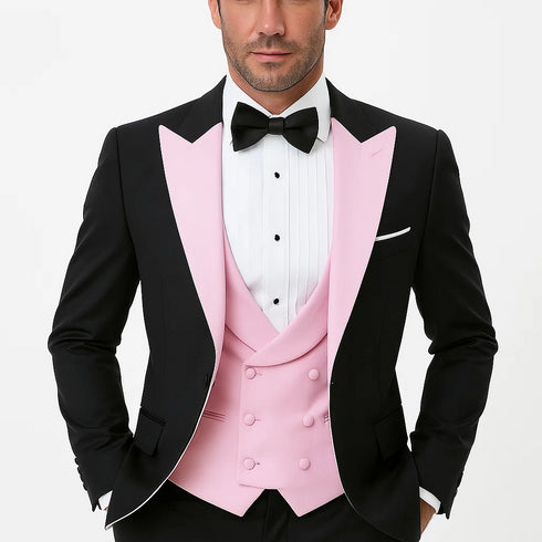 Black And Pink suit - Tuxedo