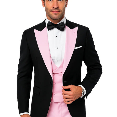 Black And Pink suit - Tuxedo