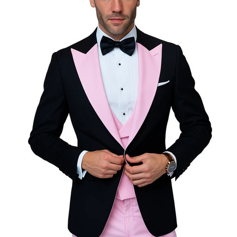 Black And Pink suit - Tuxedo