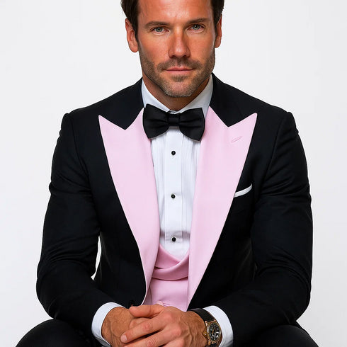 Black And Pink suit - Tuxedo