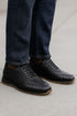 Marco Di Milano Roma Men's Shoes Black Genuine Caiman Crocodile / Woven Leather Fashion Sneakers
