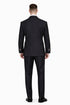 Men’s Black Double Breasted Wool Suit with Metal Buckle Closure