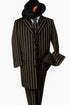 Black And Gold Stripe Suit - Vested Suit