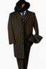 Black And Gold Stripe Suit - Vested Suit