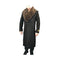 Black Mixed Two Handwarmer Side Pockets Dress Coat For Mens