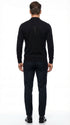 Black mock neck sweater pullover for men – cotton blend long sleeve knit
