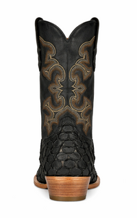 Black Pirarucu Fish Cowboy Boots