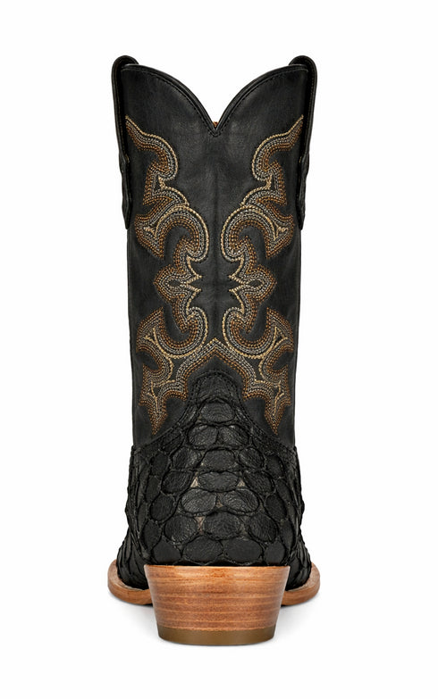 Black Pirarucu Fish Cowboy Boots