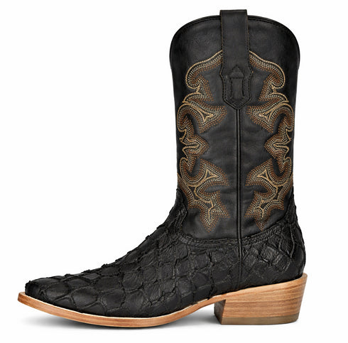 Black Pirarucu Fish Cowboy Boots