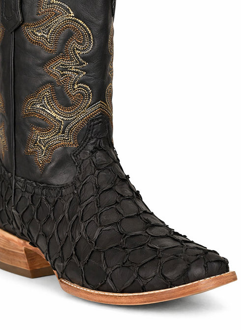 Black Pirarucu Fish Cowboy Boots
