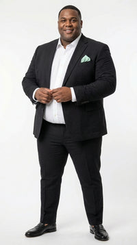 Mens Black Seersucker Suit – Shadow Ton on Ton Mini Textured Two Button Cotton Fabric Formal Summer Suit