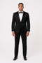 Black Satin Tuxedo Set – 4-Piece Style for Weddings & Proms