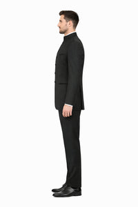 Black Tuxedo - Mens Wedding Suit - Collar Suit in Black Prom Suit