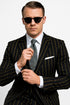 Mens 2 button Gangster Pinstripe Suit