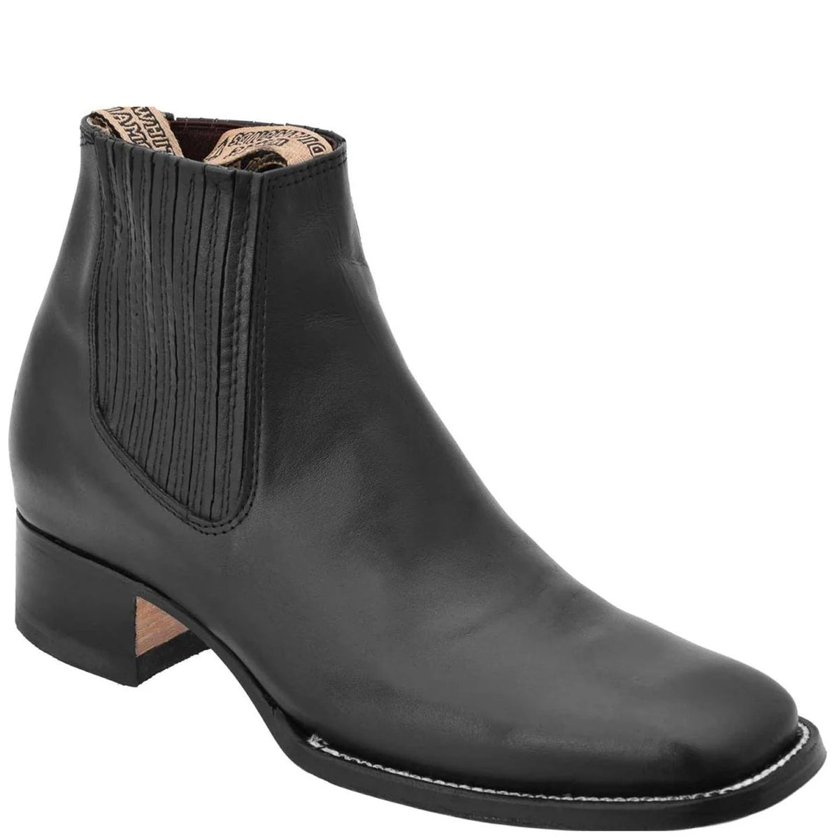 Mens Black Square Toe Ankle Boots main image 0