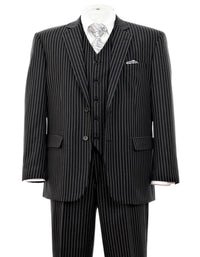 1920s Mens Suit - 1920s Mens Outfit - 1920s costume Bold Pinstripe Black Suit Black Prom Tuxedos