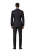 Mens Black With Purple Velvet Lapel 3-Piece Tailored-Fit Tuxedo