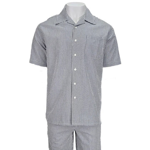 Black Seersucker 2pc Set