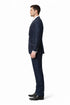Western Suit - Cowboy Tuxedo With Trim Collar - Slim Fitted Jacket And Pants - Blue and White Tuxedo