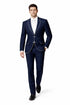 Western Suit - Cowboy Tuxedo With Trim Collar - Slim Fitted Jacket And Pants - Blue and White Tuxedo