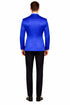 Men’s Slim Fit Blue Satin Blazer – Elegant Two-Button Formal Suit Jacket for Weddings, in blue Color