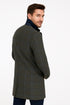 Men’s Blue and Grey Glen Plaid Wool Overcoat – Classic Long Winter Coat - Chesterfield Blue Collar