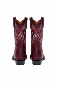 Los Altos Men's Single Stone Stingray Leather Burgundy J Toe Boots