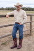 Los Altos Men's Single Stone Stingray Leather Burgundy J Toe Boots