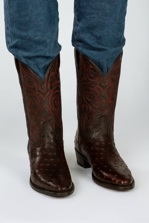 Botas de Avestruz Original Horma Puntal  -B