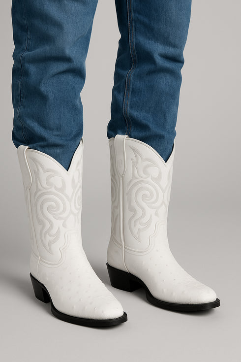 Botas de Avestruz Original Horma Puntal -A