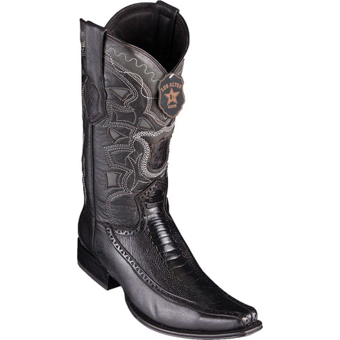 Botas de Avestruz Pata con Venado Horma Europea LAB-76F0505