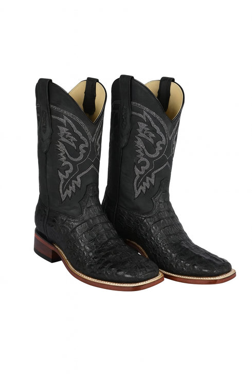 Botas Cuadrada de Cocodrilo Caiman Lomo Gasso